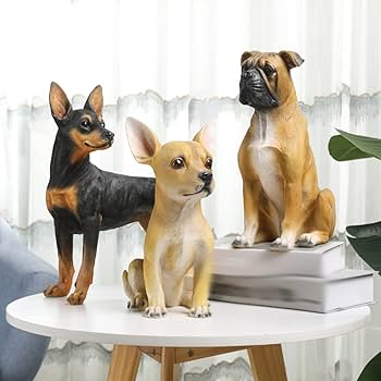 リアル　犬の樹脂製オーナメント　置物　犬　フィギュア Amazon.co.jp: 犬置き物リアル ガーデンオーナメント 犬 タイプ